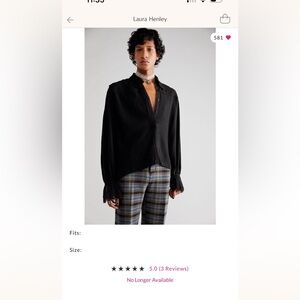 Free People Black Lace Trim Blouse